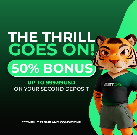 Make your second deposit and receive a 50% Bonus.